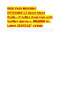 WGU C468 NURSING &NewLine;INFORMATICS Exam Study &NewLine;Guide &ndash; Practice Questions with &NewLine;Verified Answers&period; GRADED A&plus;&period; &NewLine;Latest 2026&sol;2027 Update &NewLine;