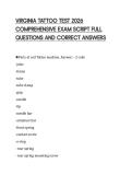 VIRGINIA TATTOO TEST 2026 &NewLine;COMPREHENSIVE EXAM SCRIPT FULL &NewLine;QUESTIONS AND CORRECT ANSWERS 
