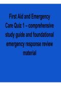 First Aid and Emergency Care Quiz 1 Comprehensive Study Guide Foundational Emergency Response Exam Review Material Basic Life Support and Patient Care 2025&sol; 2026