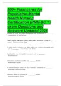 500&plus; Flashcards for Psychiatric-Mental Health Nursing Certification &lpar;PMH-BC&trade;&rpar; exam Questions and Answers Updated 2026