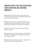 VIRGINIA TATTOO TEST 2026 EXAM STUDY &NewLine;GUIDE QUESTIONS AND ANSWERS &NewLine;VERIFIED A&plus; 