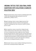 VIRGINIA TATTOO TEST 2026 FINAL PAPER &NewLine;QUESTIONS WITH SOLUTIONS COMPLETE &NewLine;SOLUTION VIEW 