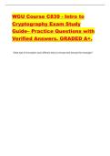 WGU Course C839 - Intro to &NewLine;Cryptography Exam Study &NewLine;Guide&ndash; Practice Questions with &NewLine;Verified Answers&period; GRADED A&plus;&period;  