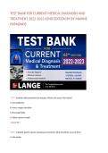 TEST BANK FOR CURRENT MEDICAL DIAGNOSIS AND TREATMENT 2022-2023 62ND EDITION BY BY MAXINE PAPADAKIS&NewLine;