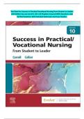 Test Bank for Success in Practical Vocational Nursing From Student to Leader&comma; 10th Edition by Lisa Carroll &vert; All 1-19 Chapters Covered With Questions And Verified Solutions With Detailed Rationales And Case Studies&period;