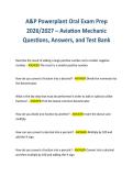 A&P Powerplant Oral Exam Prep 2026&sol;2027 &ndash; Aviation Mechanic Questions&comma; Answers&comma; and Test Bank