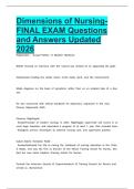Dimensions of Nursing-FINAL EXAM Questions and Answers Updated 2026