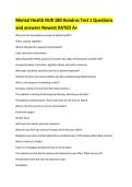 Mental Health NUR 180 Hondros Test 1 Questions and answers Newest RATED A&plus;