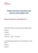 Biology 203 Exam 4 Questions And Answers Latest Update 2026
