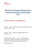 UWL Bio 203-Organismal Biology Exam 3 Questions And Answers Latest Update 2026