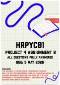 HRPYC81 Project 4 &lpar;Personal and General Belief in a Just World&rpar; Assignment 2 Memo &vert; Due 5 May 2026