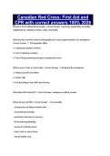 Canadian Red Cross&colon; First Aid and CPR with correct answers 100&percnt; 2026
