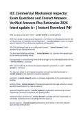 ICC Commercial Mechanical Inspector &NewLine;Exam Questions and Correct Answers &NewLine;Verified Answers Plus Rationales 2026 &NewLine;latest update A&plus; &vert; Instant Download Pdf