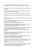 COB 300 OPERATIONS EXAM -1 STUDY GUIDE