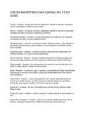 COB 300 MARKETING EXAM 2 &lpar;MCMILLEN&rpar; STUDY GUIDE