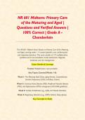 NR 601 Midterm&colon; Primary Care of the Maturing and Aged &vert; Questions and Verified Answers &vert; 100&percnt; Correct &vert; Grade A - Chamberlain&NewLine;&NewLine;