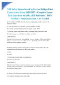 NHI Safety Inspection of In-Service Bridges Final Exam Actual Exam 2026&sol;2027 &ndash; Complete Exam-Style Questions with Detailed Rationales &vert; 100&percnt; Verified &ndash; Pass Guaranteed &ndash; A&plus; Graded&NewLine;&NewLine;