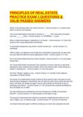 PRINCIPLES OF REAL ESTATE PRACTICE EXAM 1 QUESTIONS & VALID PASSED ANSWERS