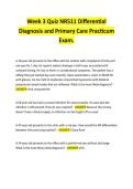 Week 3 Quiz NR511 Differential Diagnosis and Primary Care Practicum &NewLine;Exam&period;