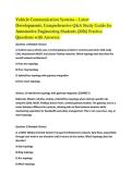Vehicle Communication Systems &ndash; Latest Developments&comma; Comprehensive Q&A Study Guide for Automotive Engineering Students &lpar;2025&rpar; Practice Questions with Answers