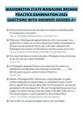 WASHINGTON STATE MANAGING BROKER&NewLine;PRACTICE EXAMINATION 2026&NewLine;QUESTIONS WITH ANSWERS GRADED A