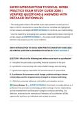 SW101 INTRODUCTION TO SOCIAL WORK PRACTICE EXAM STUDY GUIDE 2026 &vert; VERIFIED QUESTIONS & ANSWERS WITH DETAILED RATIONALES