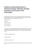 Guided Learning Explorations in Physical Geology&colon; Planetary Geology Questions And Answers Pass Guaranteed
