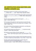 ACI CERTIFICATION EXAM QUESTIONS AND&NewLine;VERIFIED ANSWERS 2026