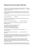 Network Communication HW quiz Updated 2026&sol;2027 Questions with Expert-Verified Answers