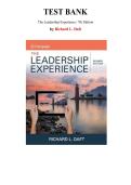 Test Bank for The Leadership Experience&comma; 7th Edition by Richard L&period; Daft&comma; Chapter 1-15 &vert; All Chapters