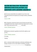 WATER RESTORATION TECHNICIAN &NewLine;BOARD EVALUATION 2026 QUESTIONS &NewLine;WITH SOLUTIONS GRADED A&plus;