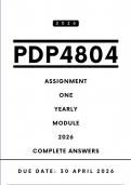 PDP4804 Assignment 1 Answers - Yearly Module 2026 &vert; Due Date 30 April 2026