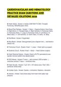 CARDIOVASCULAR AND HEMATOLOGY&NewLine;PRACTICE EXAM QUESTIONS AND&NewLine;DETAILED SOLUTIONS 2026