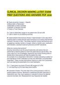 CLINICAL DECISION MAKING LATEST EXAM&NewLine;PREP QUESTIONS AND ANSWERS PDF 2026