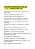 CPOA ACTUAL EXAM QUESTIONS AND&NewLine;COMPLETE STUDY GUIDE 2026