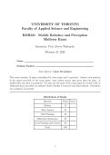 Midterm Exam &lpar;elaborations&rpar; ROB521 &lpar;ROB521&rpar; &vert; ROB521&ndash; Mobile Robotics and Perception Midterm Exam&semi; Questions and answers &vert; Latest 2026&period;