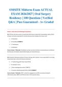 OMSITE Midterm Exam ACTUAL EXAM 2026&sol;2027 &vert; Oral Surgery Residency &vert; 100 Questions &vert; Verified Q&A &vert; Pass Guaranteed - A&plus; Graded&NewLine;&NewLine;