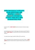 NAMs Menopause Certification EXAM QUESTIONS AND VERIFIED CORRECT ANSWERS GRADED A&plus; -LATEST 2026-2027- 100- GUARANTEED PASS&period;docx&NewLine;&NewLine;