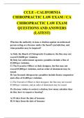 CCLE - CALIFORNIA &NewLine;CHIROPRACTIC LAW EXAM &sol; CA &NewLine;CHIROPRACTIC LAW EXAM &NewLine;QUESTIONS AND ANSWERS &NewLine;&lpar;LATEST&rpar; 