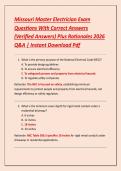Missouri Master Electrician Exam&NewLine;Questions With Correct Answers&NewLine;&lpar;Verified Answers&rpar; Plus Rationales 2026&NewLine;Q&A &vert; Instant Download Pdf