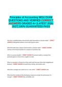 Principles of Accounting WGU EXAM QUESTIONS AND VERIFIED CORRECT ANSWERS GRADED A&plus; -LATEST 2026-2027- 100- GUARANTEED PASS&period;docx&NewLine;&NewLine;