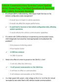 Vehicle Communication Systems Latest Update &NewLine;2026 &vert; Exam Prep &vert; Verified Questions & Answers &NewLine;PDF &vert; 100&percnt; Accurate Answers