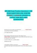 EPA 608 Exam Practice Questions 1-100 EXAM QUESTIONS AND VERIFIED CORRECT ANSWERS GRADED A&plus; -LATEST 2026-2027- 100- GUARANTEED PASS&period;docx&NewLine;&NewLine;