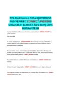 EPA Certification EXAM QUESTIONS AND VERIFIED CORRECT ANSWERS GRADED A&plus; -LATEST 2026-2027- 100- GUARANTEED PASS&period;docx&NewLine;&NewLine;