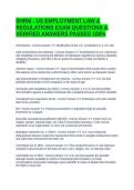 SHRM - US EMPLOYMENT LAW & REGULATIONS EXAM QUESTIONS & VERIFIED ANSWERS PASSED 100&percnt;&NewLine;&NewLine;