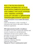 WGU C790 FOUNDATIONS IN NURSING INFORMATICS ACTUAL EXAM WITH COMPLETE QUESTIONS AND CORRECT DETAILED ANSWERS &lpar;100&percnt; VERIFIED ANSWERS&rpar; &vert;ALREADY GRADED A&plus;&vert; &vert;&vert;PROFESSOR VERIFIED&vert;&vert; &vert;&vert;BRANDNEW&excl;&excl;&excl;&vert;&vert;2026&sol;2027