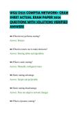 WGU D325 COMPTIA NETWORK&plus; CRAM &NewLine;SHEET ACTUAL EXAM PAPER 2026 &NewLine;QUESTIONS WITH SOLUTIONS VERIFIED &NewLine;ANSWERS