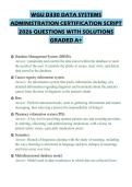 WGU D330 DATA SYSTEMS&NewLine;ADMINISTRATION CERTIFICATION SCRIPT&NewLine;2026 QUESTIONS WITH SOLUTIONS&NewLine;GRADED A&plus;