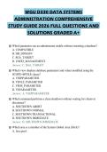 WGU D330 DATA SYSTEMS&NewLine;ADMINISTRATION COMPREHENSIVE&NewLine;STUDY GUIDE 2026 FULL QUESTIONS AND&NewLine;SOLUTIONS GRADED A&plus;