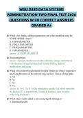 WGU D330 DATA SYSTEMS&NewLine;ADMINISTRATION TWO FINAL TEST 2026&NewLine;QUESTIONS WITH CORRECT ANSWERS&NewLine;GRADED A&plus;